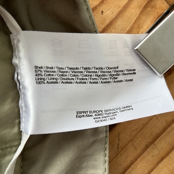 ESPRIT Satin Pleated Tapered Cropped Pants Tan - Picture 6 of 6